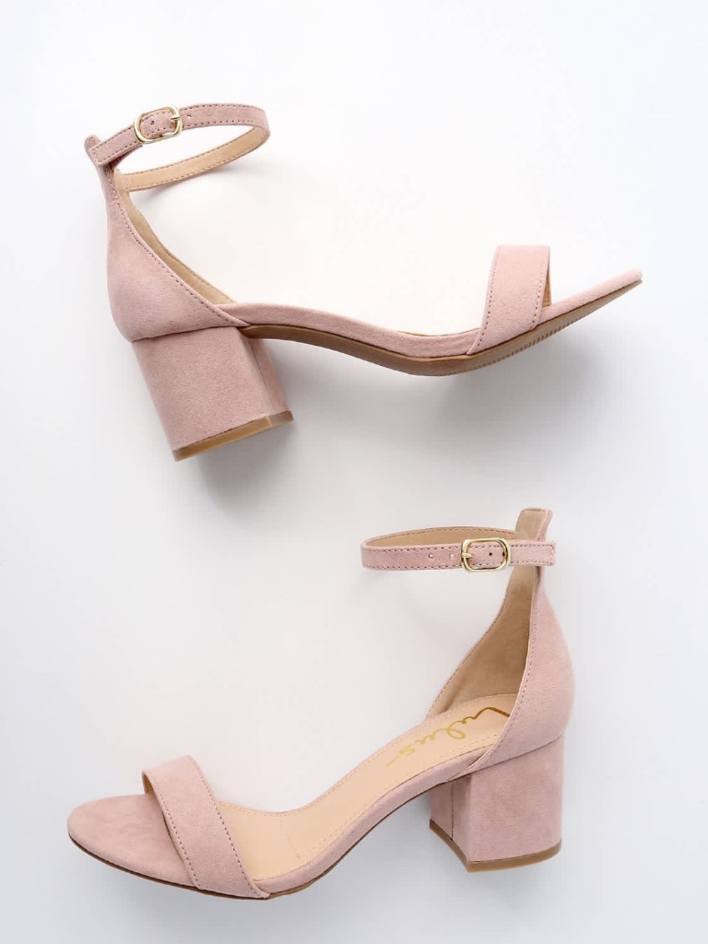 Lulus Harper Blush Nude Suede Ankle Strap Heels